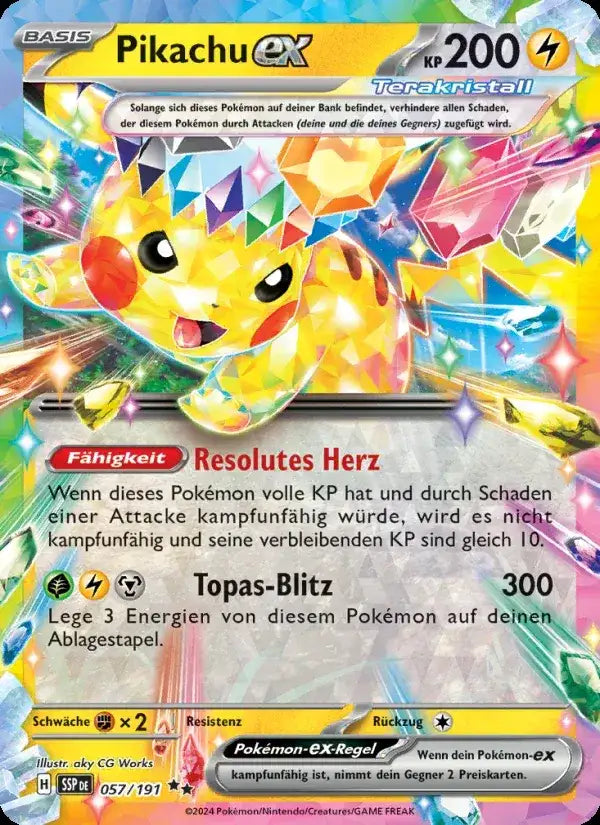 Pikachu ex 057/191 – Pokémon Stürmische Funken Karte