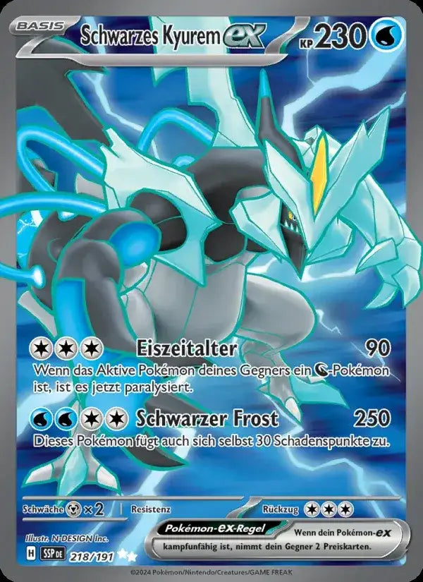 Schwarzes kyurem ex 218/191 – Pokémon Stürmische Funken Karte