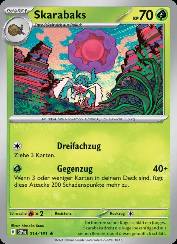 Skarabaks 014/191 – Pokémon Stürmische Funken Karte
