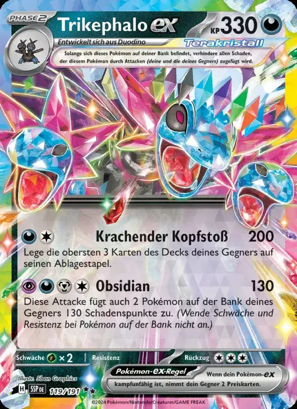 Trikephalo ex 119/191 – Pokémon Stürmische Funken Karte