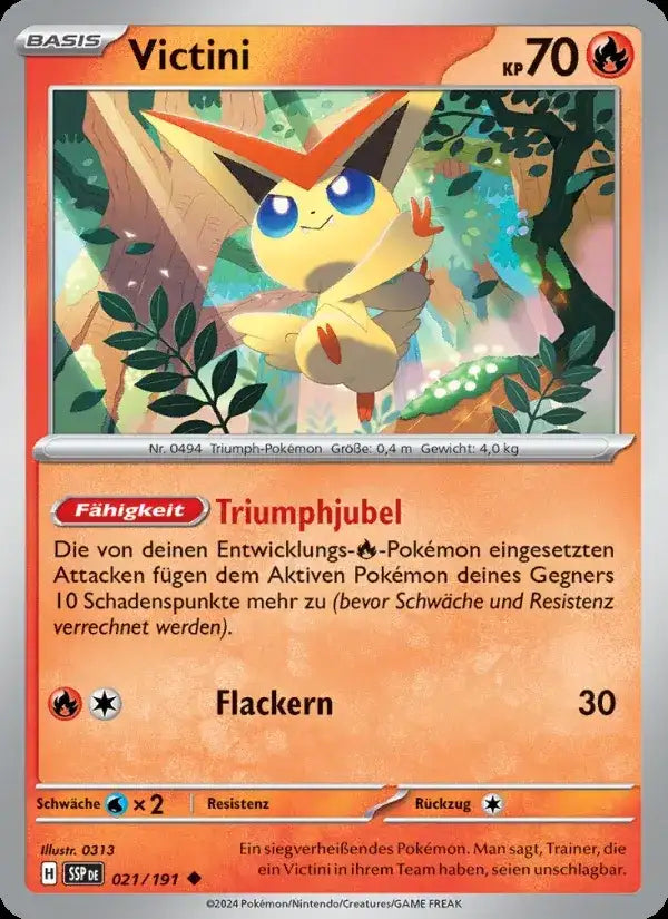 Victini 021/191 – Pokémon Stürmische Funken Karte