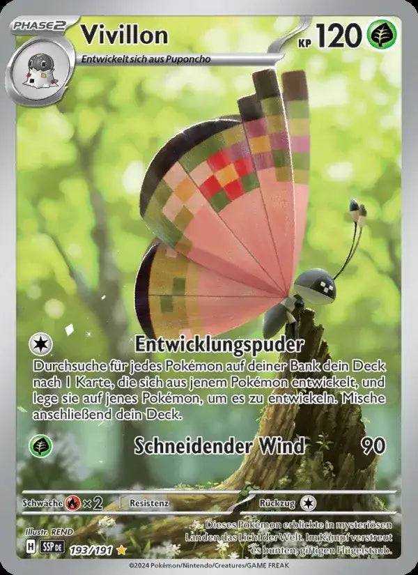 Vivillon 193/191 – Pokémon Stürmische Funken Karte
