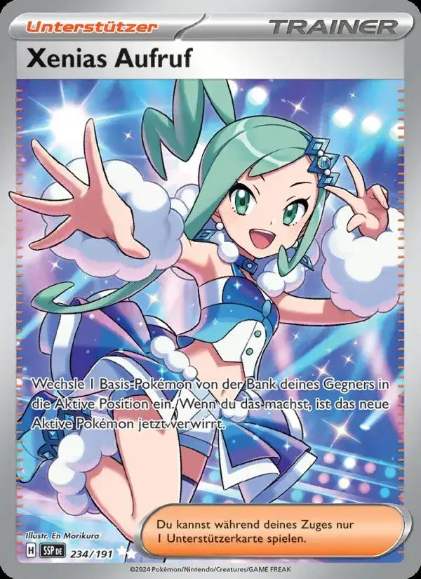 Xenias aufruf 234/191 – Pokémon Stürmische Funken Karte