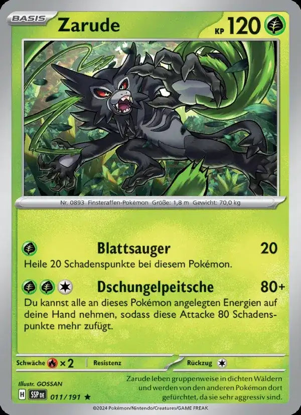 Zarude 011/191 – Pokémon Stürmische Funken Karte
