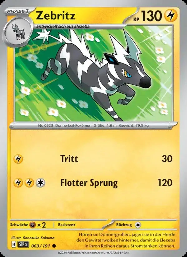 Zebritz 063/191 – Pokémon Stürmische Funken Karte
