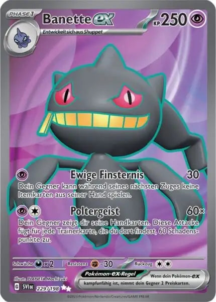 Banette ex 229/198 – Pokémon Karmesin & Purpur Karte