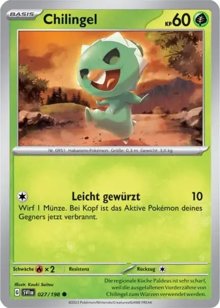 Chilingel 027/198 – Pokémon Karmesin & Purpur Karte