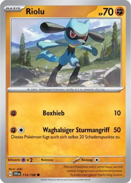Riolu 113/198 – Pokémon Karmesin & Purpur Karte