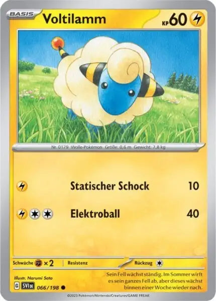 Voltilamm 066/198 – Pokémon Karmesin & Purpur Karte