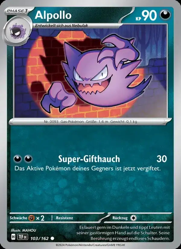 Alpollo 103/162 – Pokémon Gewalten der Zeit Karte