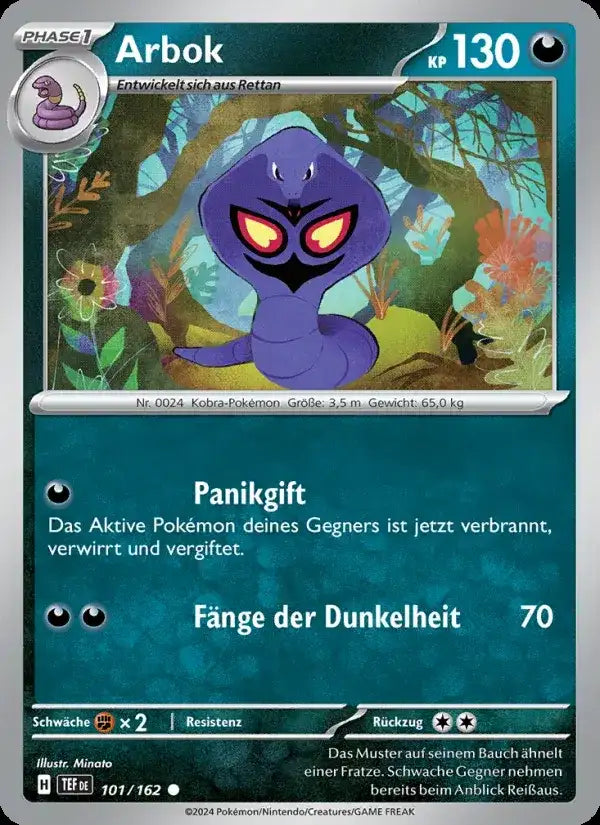 Arbok 101/162 – Pokémon Gewalten der Zeit Karte