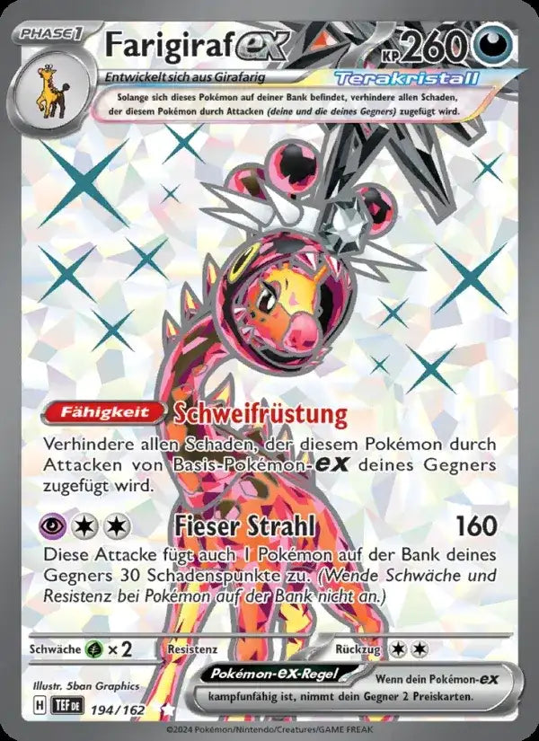 Farigiraf ex 194/162 – Pokémon Gewalten der Zeit Karte