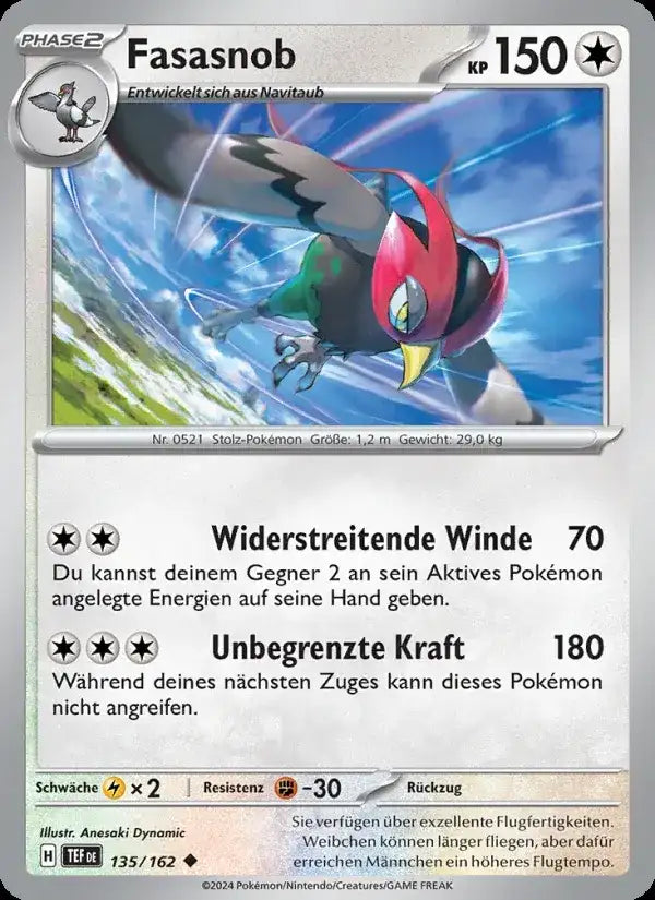 Fasasnob 135/162 – Pokémon Gewalten der Zeit Karte