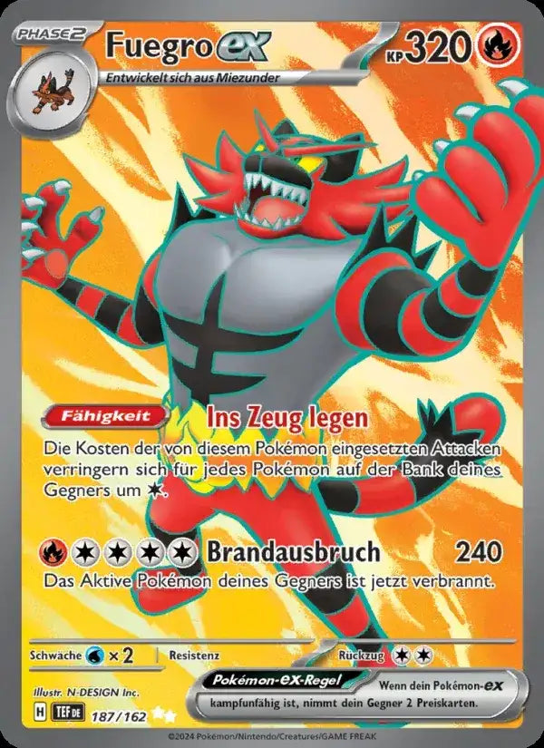 Fuegro ex 187/162 – Pokémon Gewalten der Zeit Karte