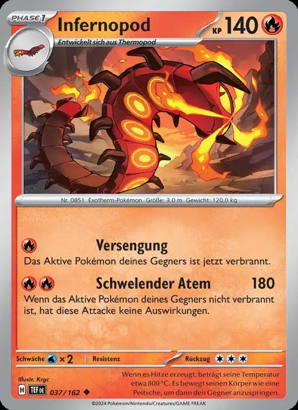 Infernopod 037/162 – Pokémon Gewalten der Zeit Karte