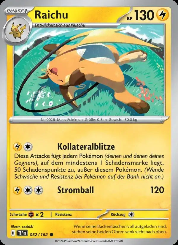 Raichu 052/162 – Pokémon Gewalten der Zeit Karte