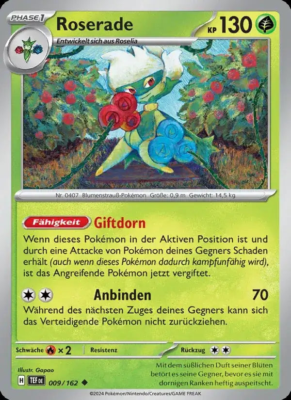 Roserade 009/162 – Pokémon Gewalten der Zeit Karte