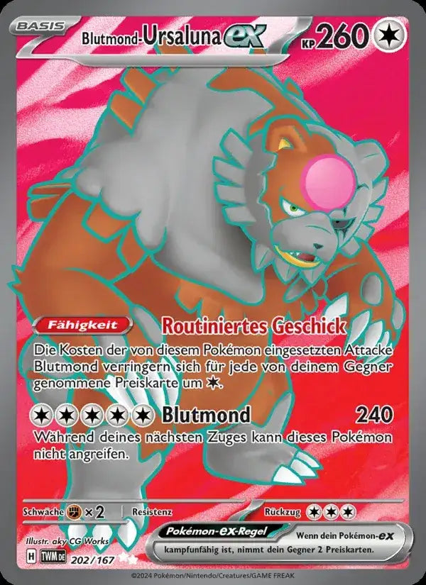 Blutmond ursaluna ex 202/167 – Pokémon Maskerade im Zwielicht Karte