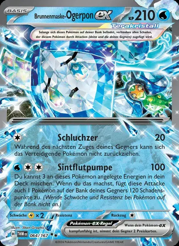 Brunnenmaske ogerpon ex 064/167 – Pokémon Maskerade im Zwielicht Karte