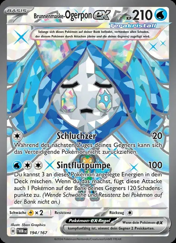 Brunnenmaske ogerpon ex 194/167 – Pokémon Maskerade im Zwielicht Karte
