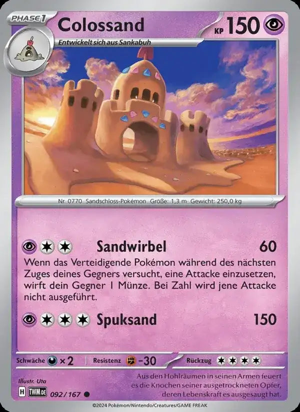 Colossand 092/167 – Pokémon Maskerade im Zwielicht Karte
