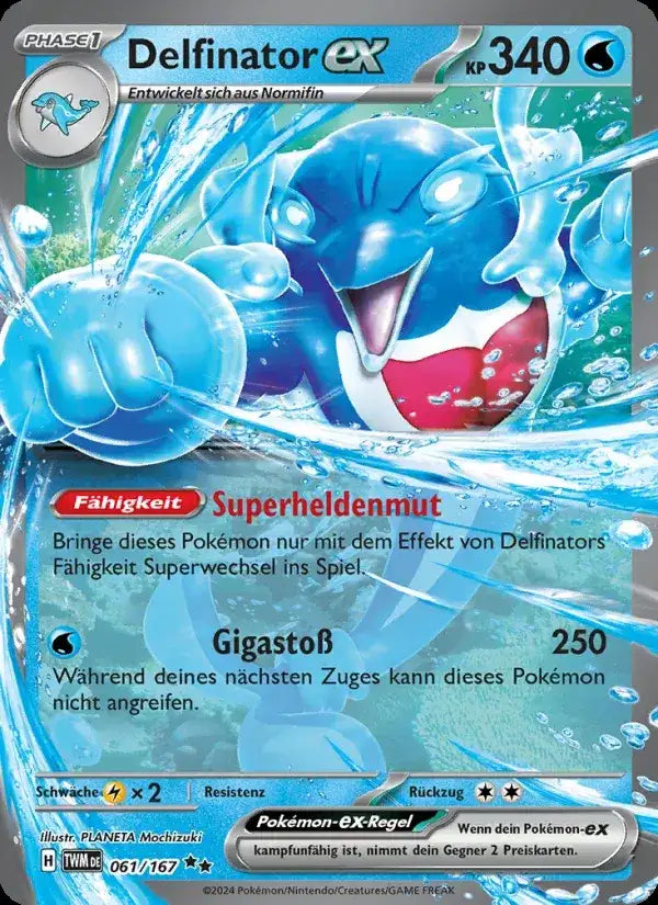 Delfinator ex 061/167 – Pokémon Maskerade im Zwielicht Karte