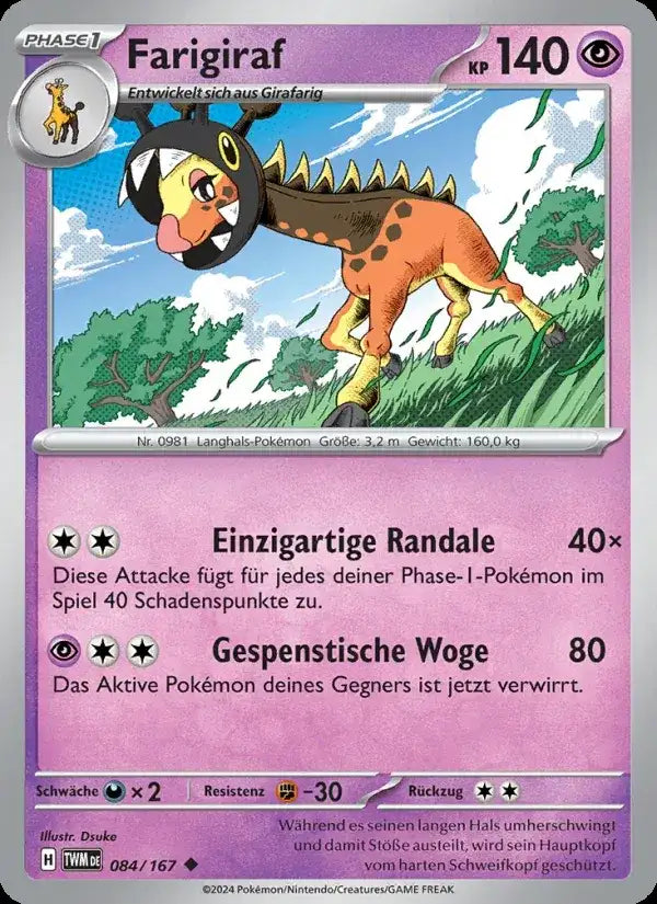Farigiraf 084/167 – Pokémon Maskerade im Zwielicht Karte