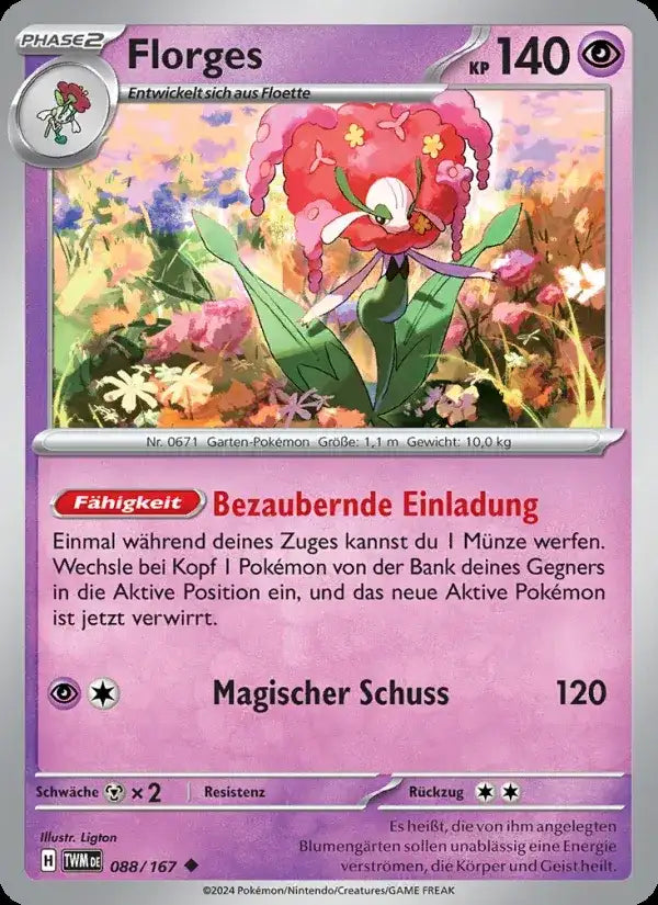Florges 088/167 – Pokémon Maskerade im Zwielicht Karte