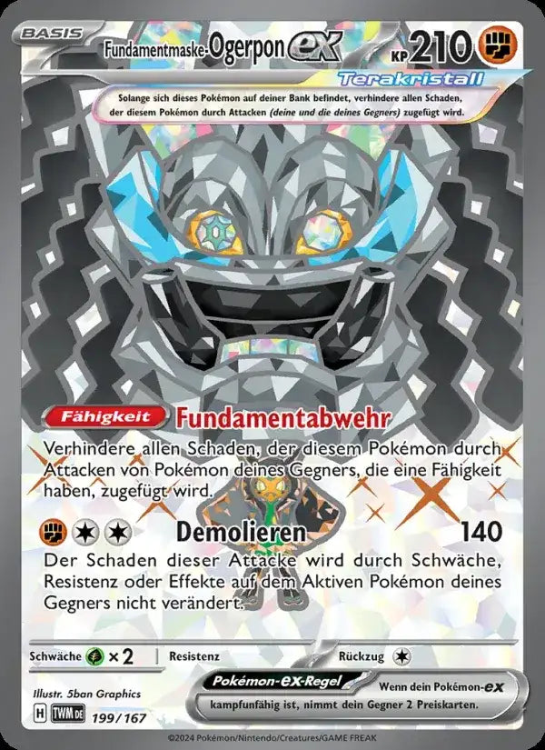 Fundamentmaske ogerpon ex 199/167 – Pokémon Maskerade im Zwielicht Karte
