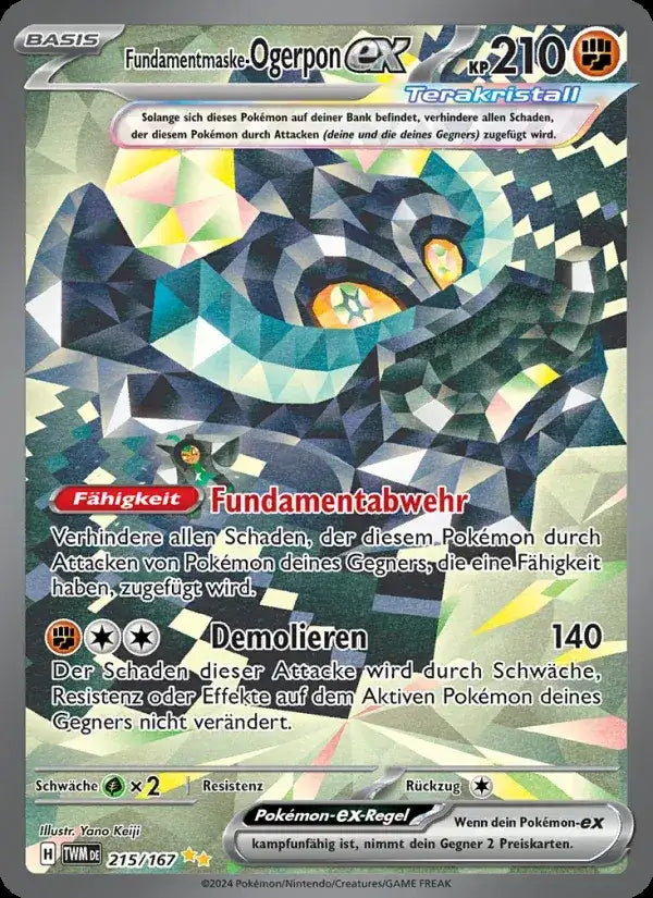 Fundamentmaske ogerpon ex 215/167 – Pokémon Maskerade im Zwielicht Karte