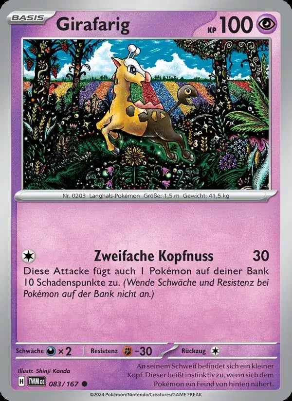 Girafarig 083/167 – Pokémon Maskerade im Zwielicht Karte