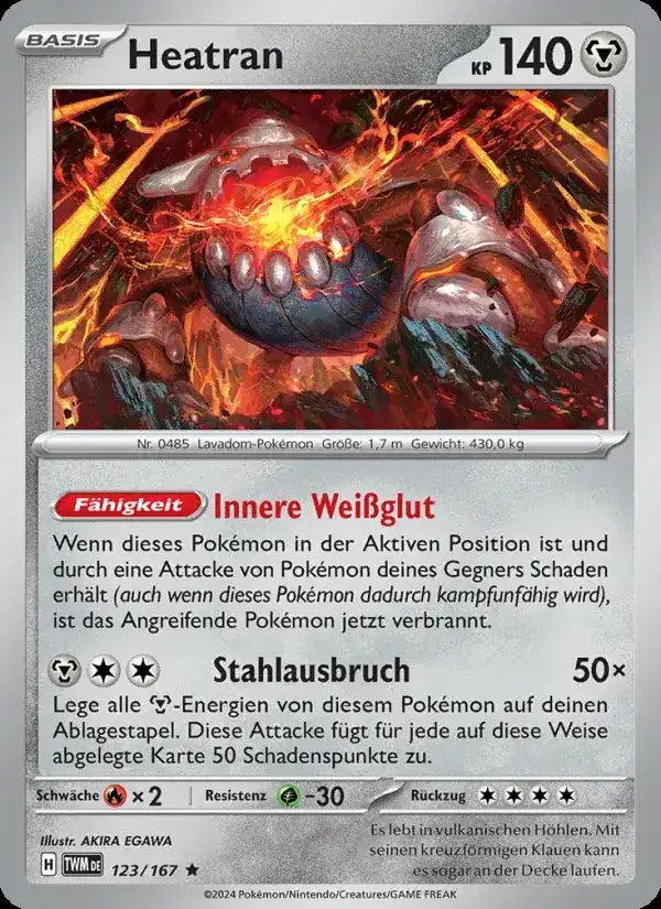 Heatran 123/167 – Pokémon Maskerade im Zwielicht Karte