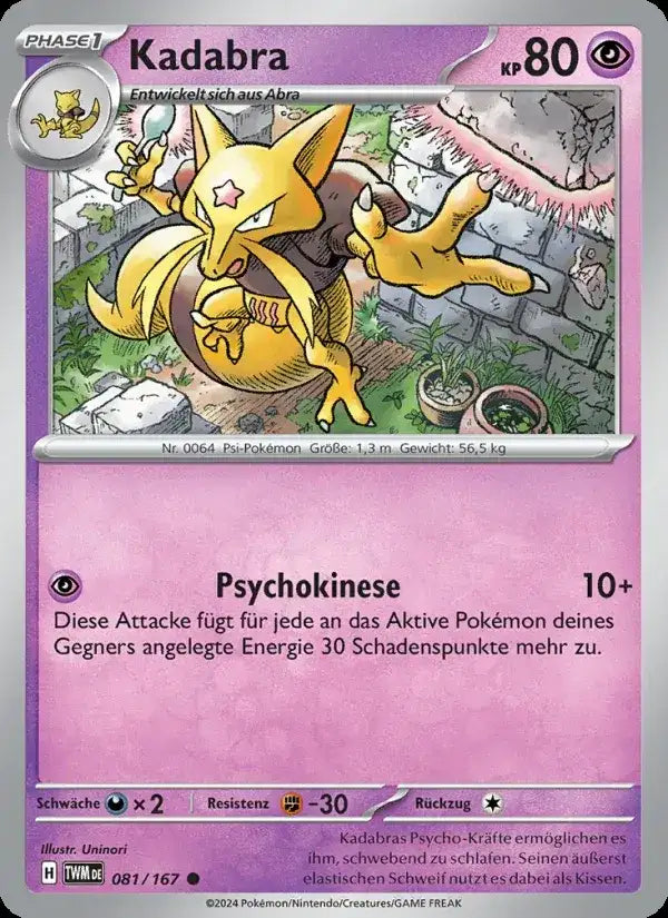 Kadabra 081/167 – Pokémon Maskerade im Zwielicht Karte