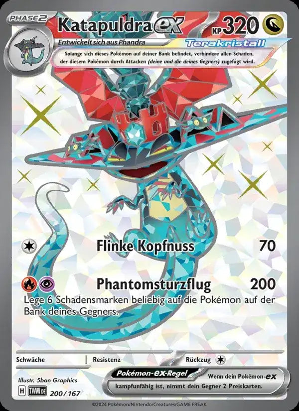 Katapuldra ex 200/167 – Pokémon Maskerade im Zwielicht Karte
