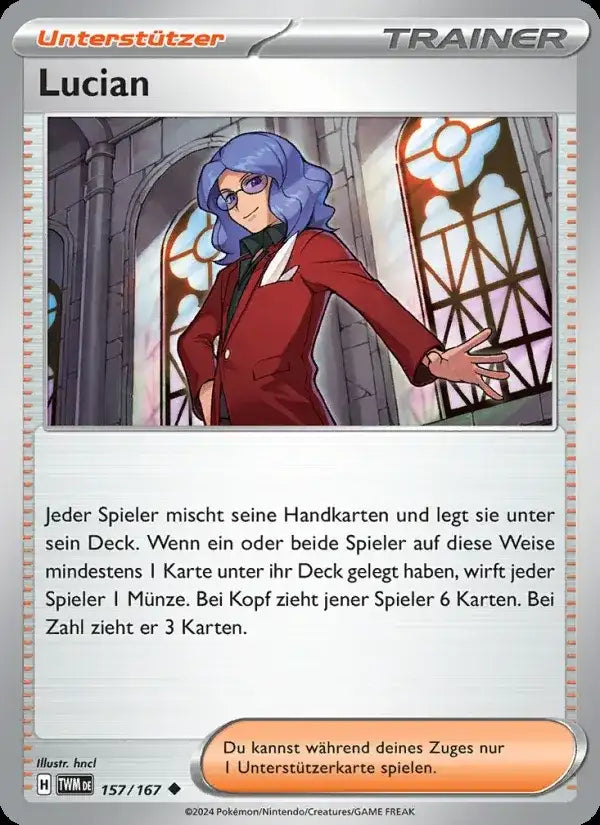 Lucian 157/167 – Pokémon Maskerade im Zwielicht Karte