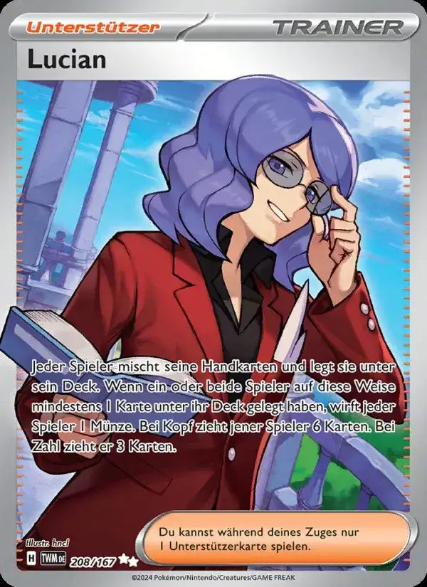 Lucian 208/167 – Pokémon Maskerade im Zwielicht Karte
