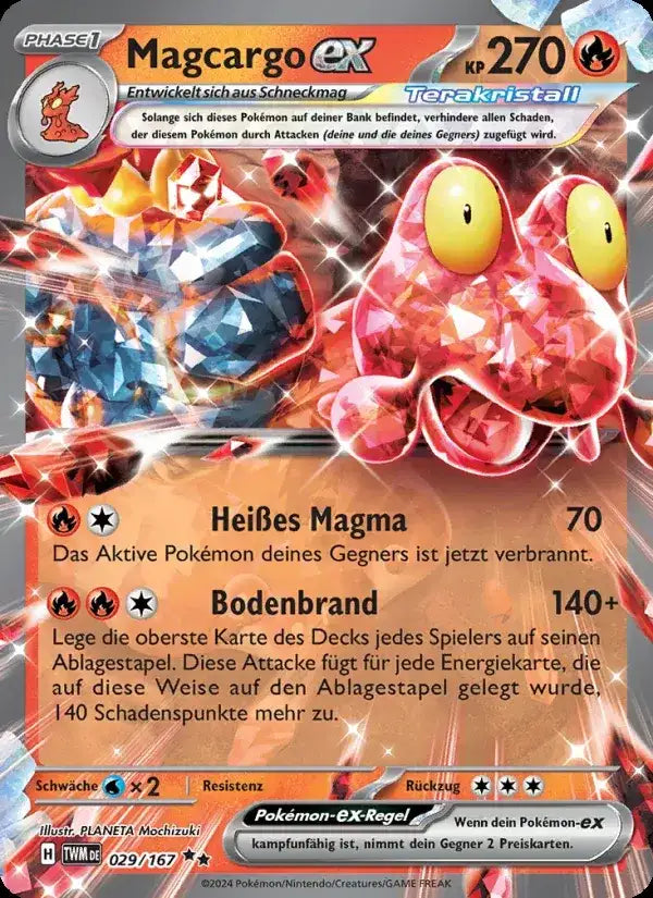 Magcargo ex 029/167 – Pokémon Maskerade im Zwielicht Karte