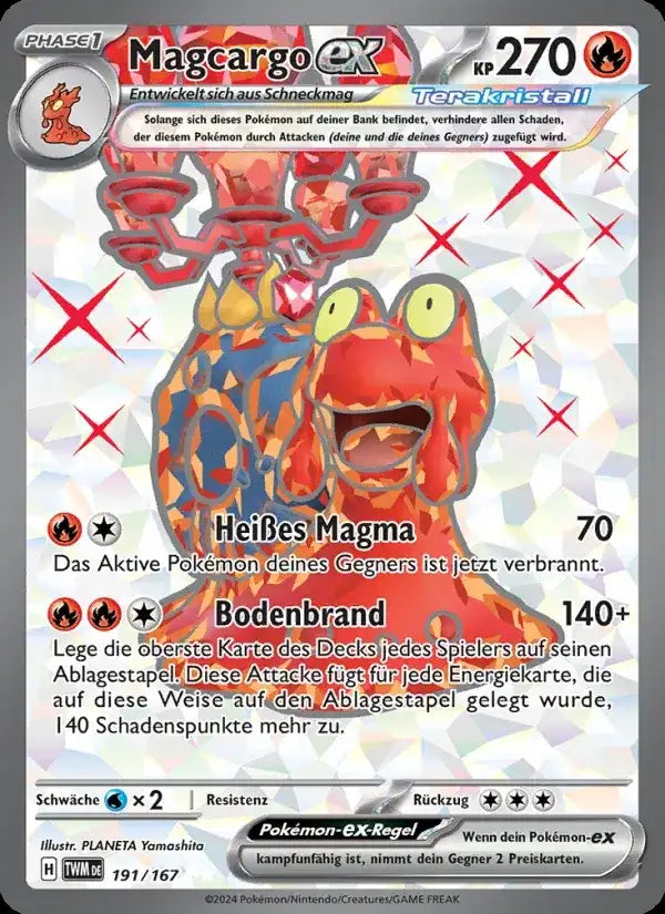 Magcargo ex 191/167 – Pokémon Maskerade im Zwielicht Karte