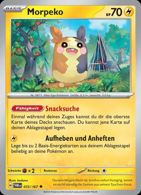 Morpeko 072/167 – Pokémon Maskerade im Zwielicht Karte
