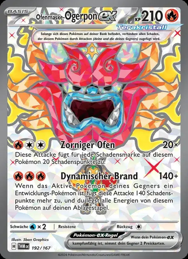 Ofenmaske ogerpon ex 192/167 – Pokémon Maskerade im Zwielicht Karte