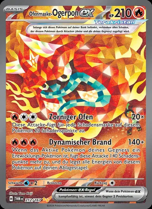 Ofenmaske ogerpon ex 212/167 – Pokémon Maskerade im Zwielicht Karte