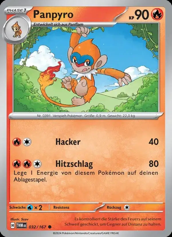 Panpyro 032/167 – Pokémon Maskerade im Zwielicht Karte