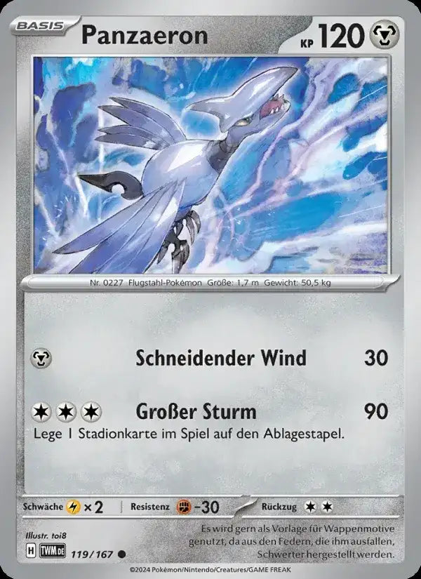 Panzaeron 119/167 – Pokémon Maskerade im Zwielicht Karte