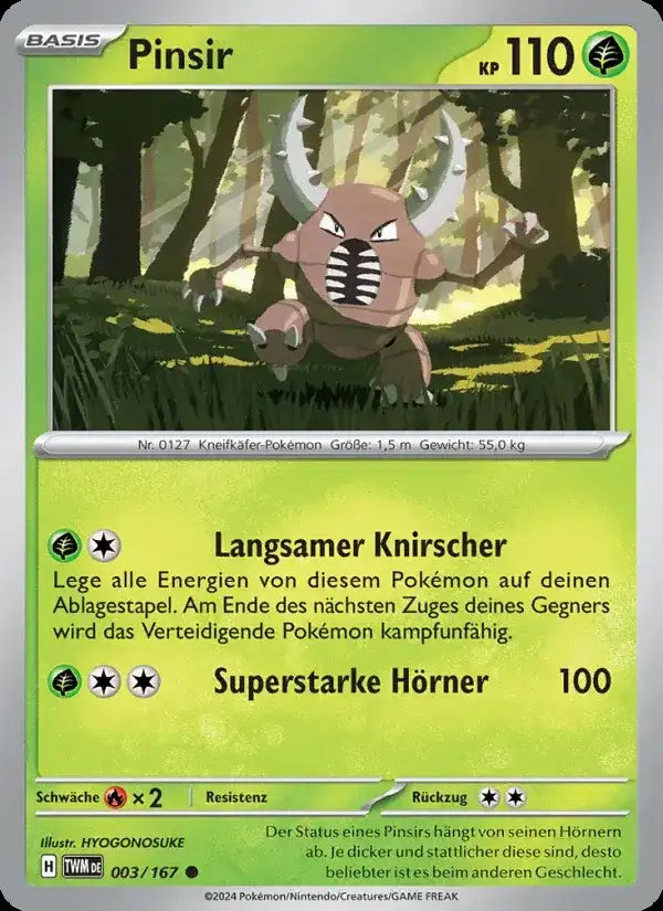 Pinsir 003/167 – Pokémon Maskerade im Zwielicht Karte