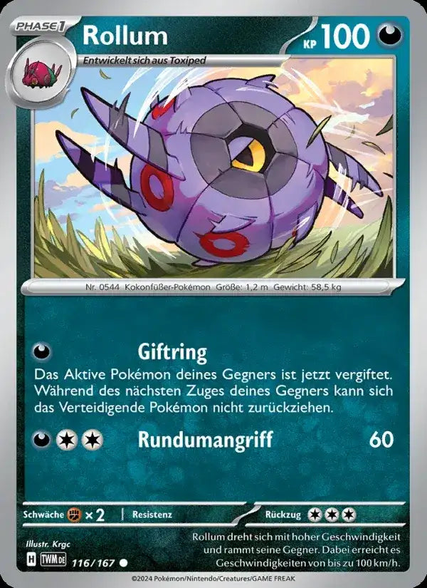 Rollum 116/167 – Pokémon Maskerade im Zwielicht Karte