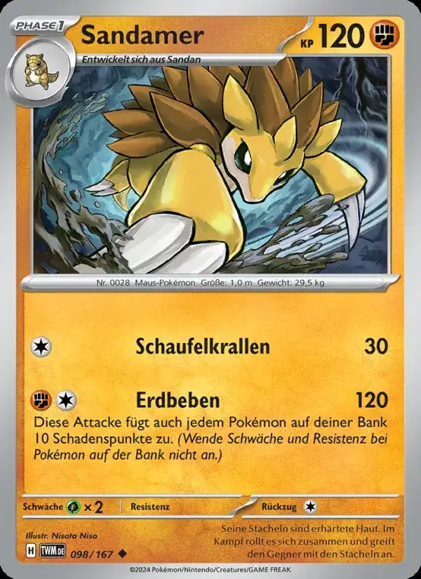 Sandamer 098/167 – Pokémon Maskerade im Zwielicht Karte