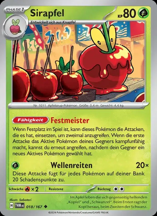 Sirapfel 018/167 – Pokémon Maskerade im Zwielicht Karte