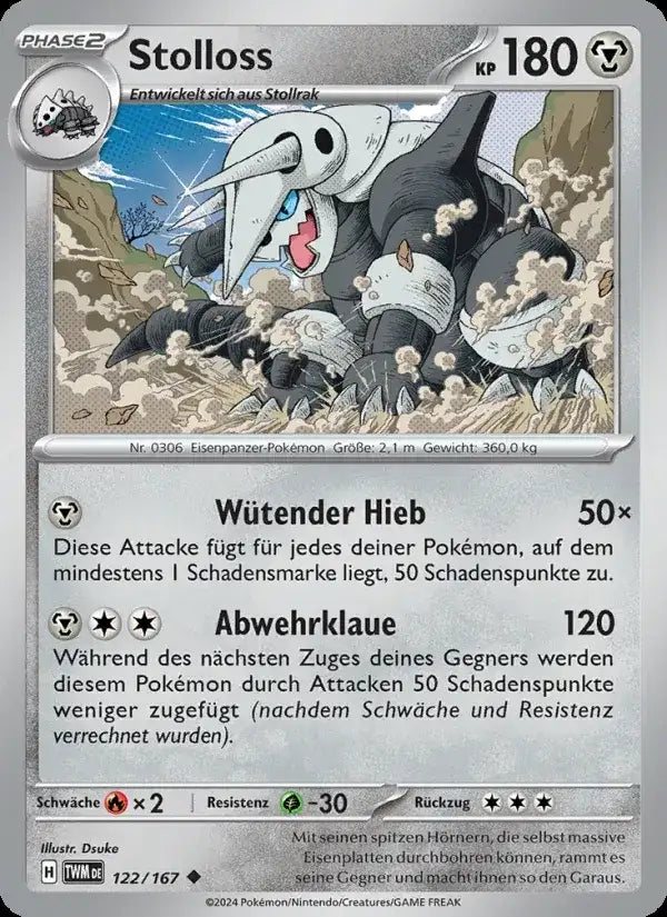 Stolloss 122/167 – Pokémon Maskerade im Zwielicht Karte