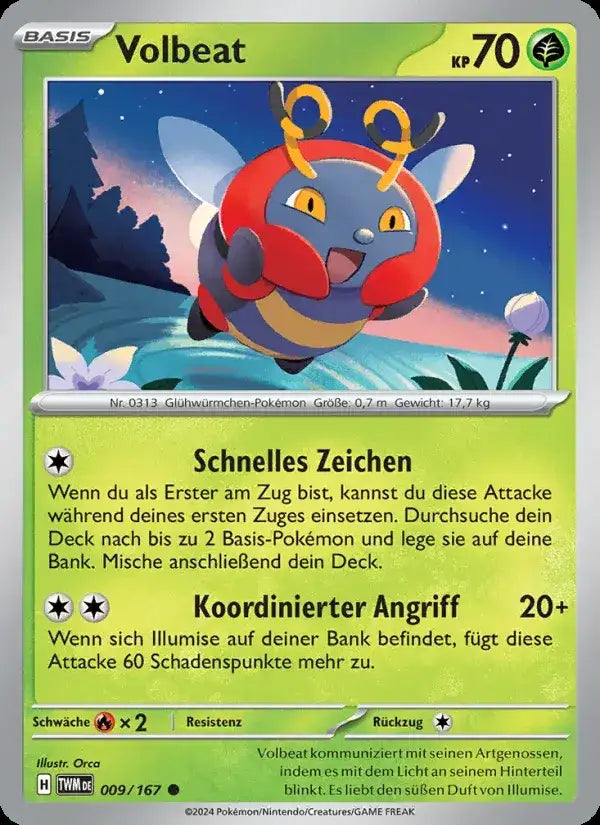 Volbeat 009/167 – Pokémon Maskerade im Zwielicht Karte