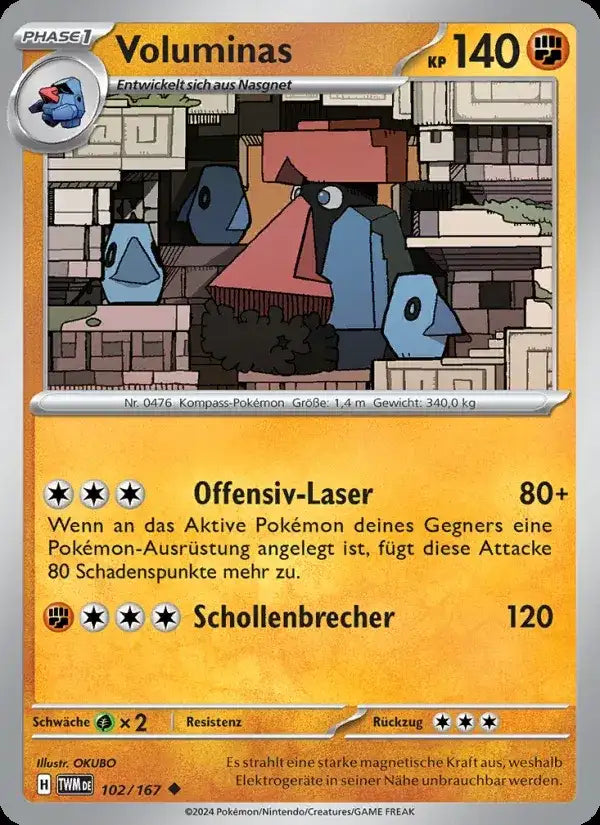 Voluminas 102/167 – Pokémon Maskerade im Zwielicht Karte